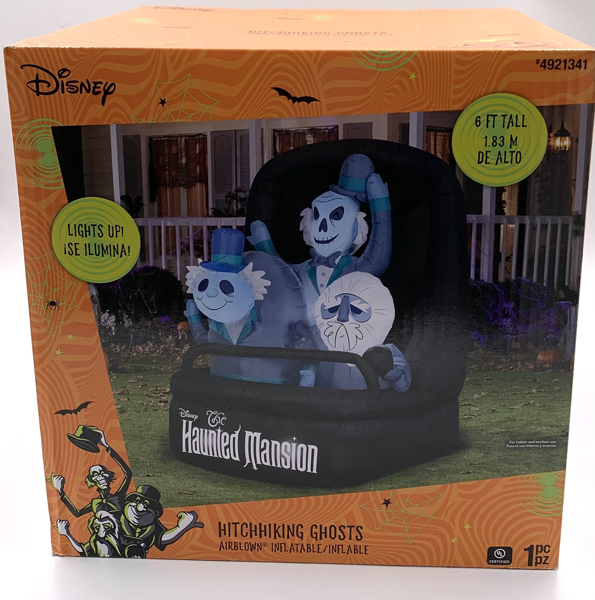  Gemmy 6' Tall x 4.9' Wide Haunted Mansion Hitchhiking