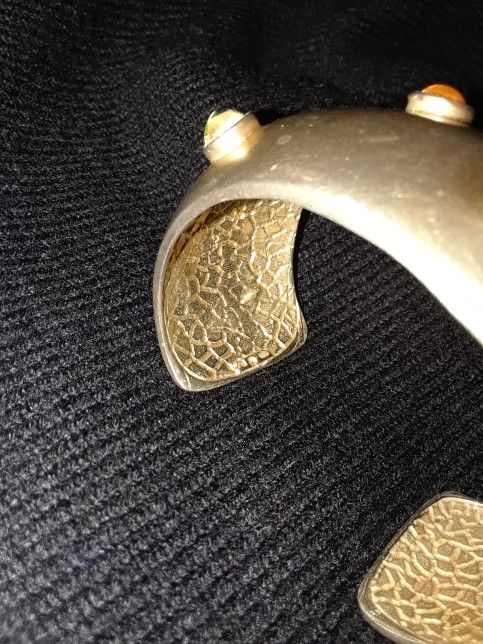 VINTAGE P&B STERLING GOLD WASH RUNWAY BANGLE BRACELET.