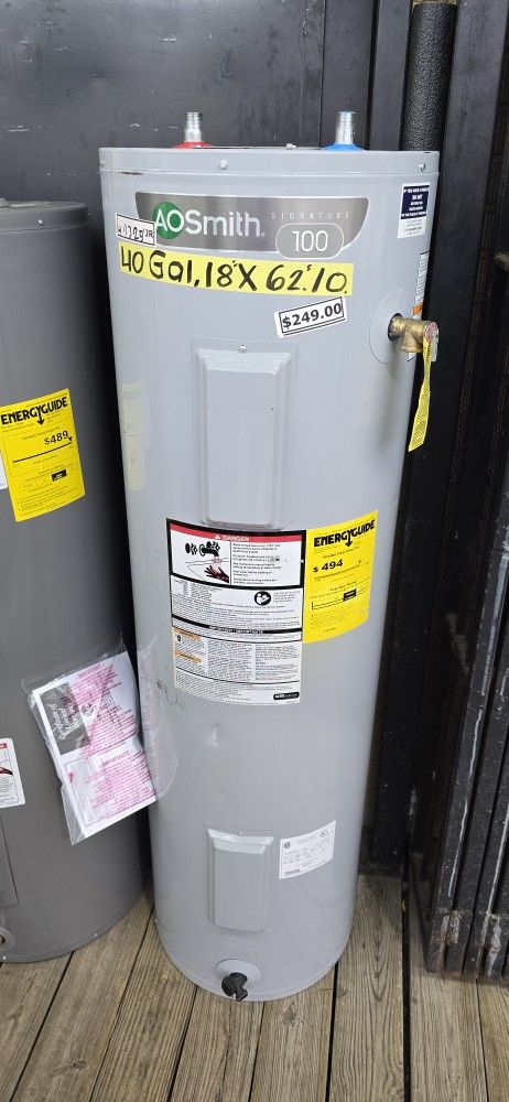 Water Heater Electric 40 Gallons 1 Year Warranty Garantia Por Escrito