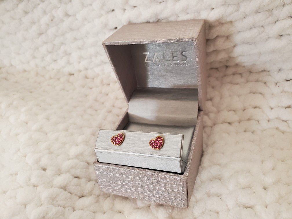 Zales Red Ruby Earrings