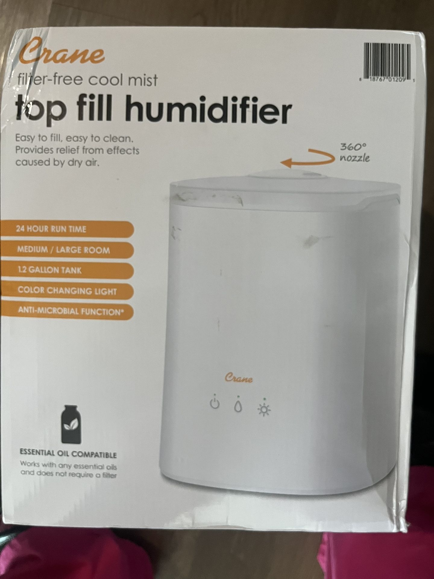 Top Fill Humidifier With LED light BRAND NEW IN THE BOX