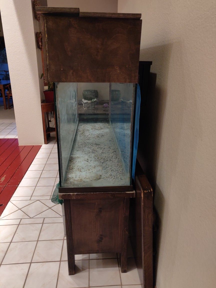 75 gallon aquarium with stand, canopy, filters, extras