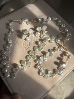 Fresh Water Real  pearl petals baroque  Set 