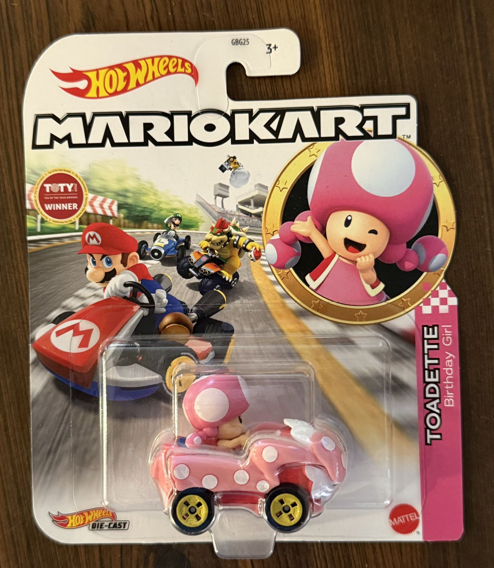 Mattel Hot Wheels Mario Kart TOADETTE Birthday Girl 1:64 Diecast Car NEW NIB