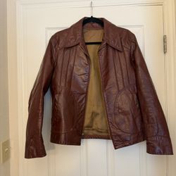 Brownish red leather jacket 