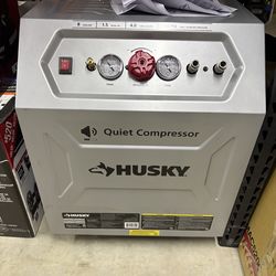 NEW Husky 8 Gal. 150 PSI Electric Oil-Free Quiet Workshop Air Compressor in Sound Insulated Cabinet with 2-Quick Couplers