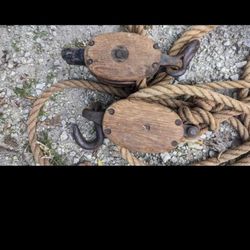 Vintage Pulleys And Ropes