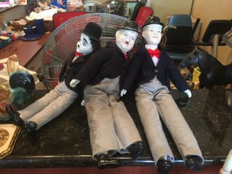 Laurel and Hardy and Charlie Chaplin Dolls