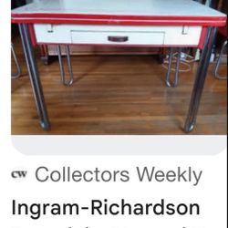 porcelain Enamel Vintage Table 