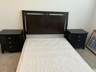 Wooden Bed Frame with nightstand