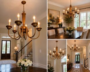 Rustic Country French Style 6 Light Chandelier Bronze Hanging Ceiling Pendant - zip code 33196