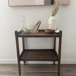 Vintage Mid-Century Modern, MCM Wood Bar Cart, Trolley Table