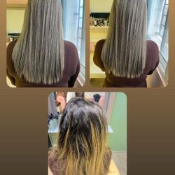 Hair coloring Haircut makeup Hair dryer eyebrows