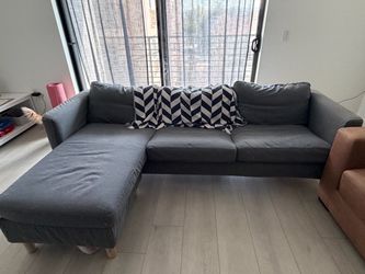 IKEA Gray L-Shaped Couch with Storage