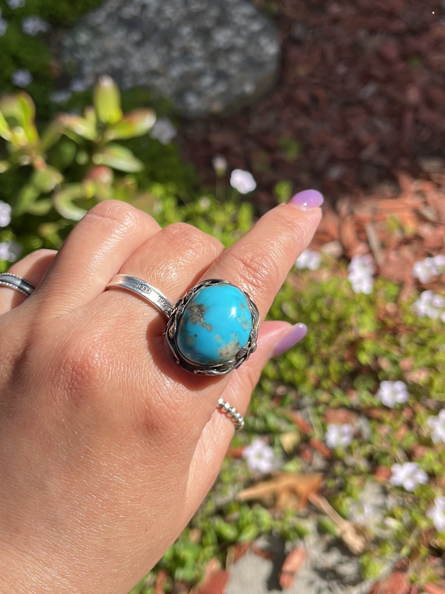 Vintage 925 Sterling Silver Turquoise Ring