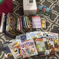 Homeschool books, math games and biology lab kit