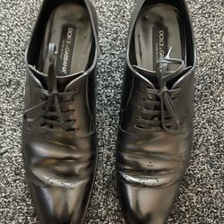 Dolce & Gabbana Authentic Italian Black Leather Men’s Dress Shoes 