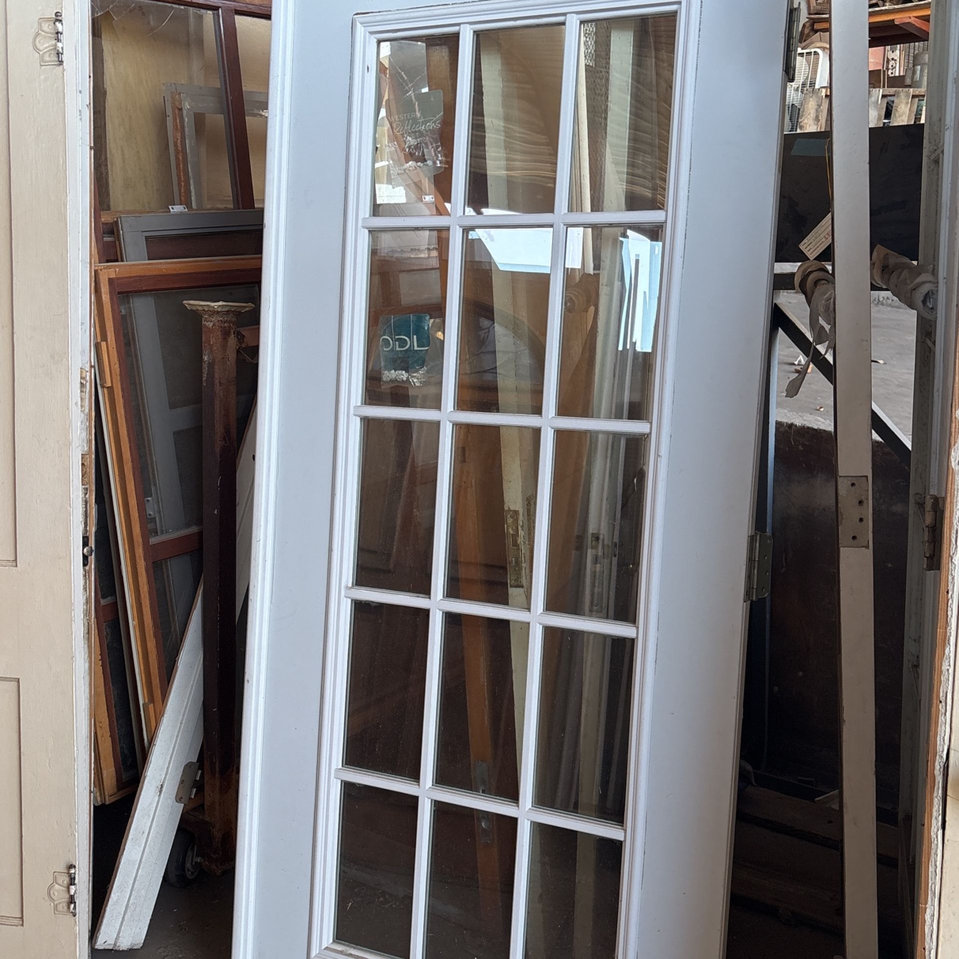 34 x 80 exterior door, solid wood with metal cap