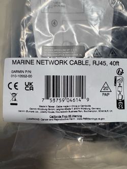 Marine cable RJ 45 Garmin OEM for radar etc