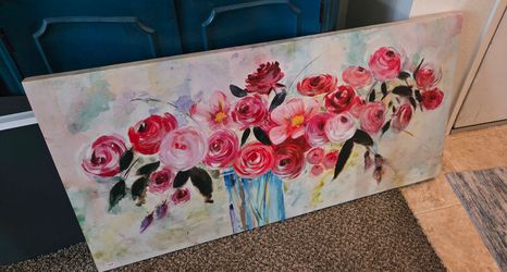 Large floral canvas art