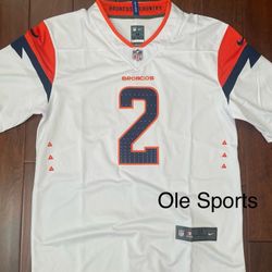 Denver Broncos Surtain White Men Jersey Or Nix, Bonitto