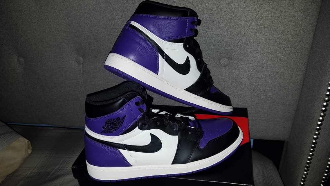 Air jordan retro 1 court purple size 14 wore twice