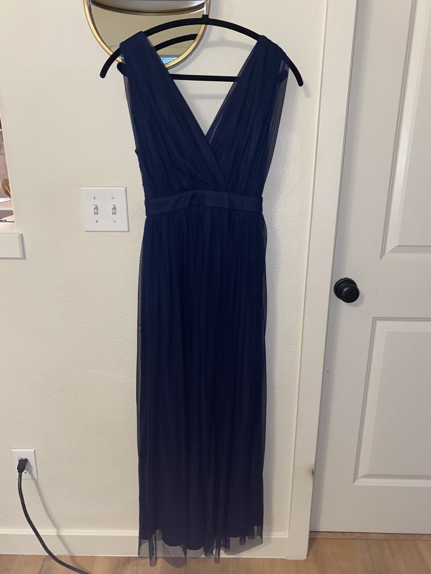Lulus XS Navy Chiffon Bridesmaids Dress