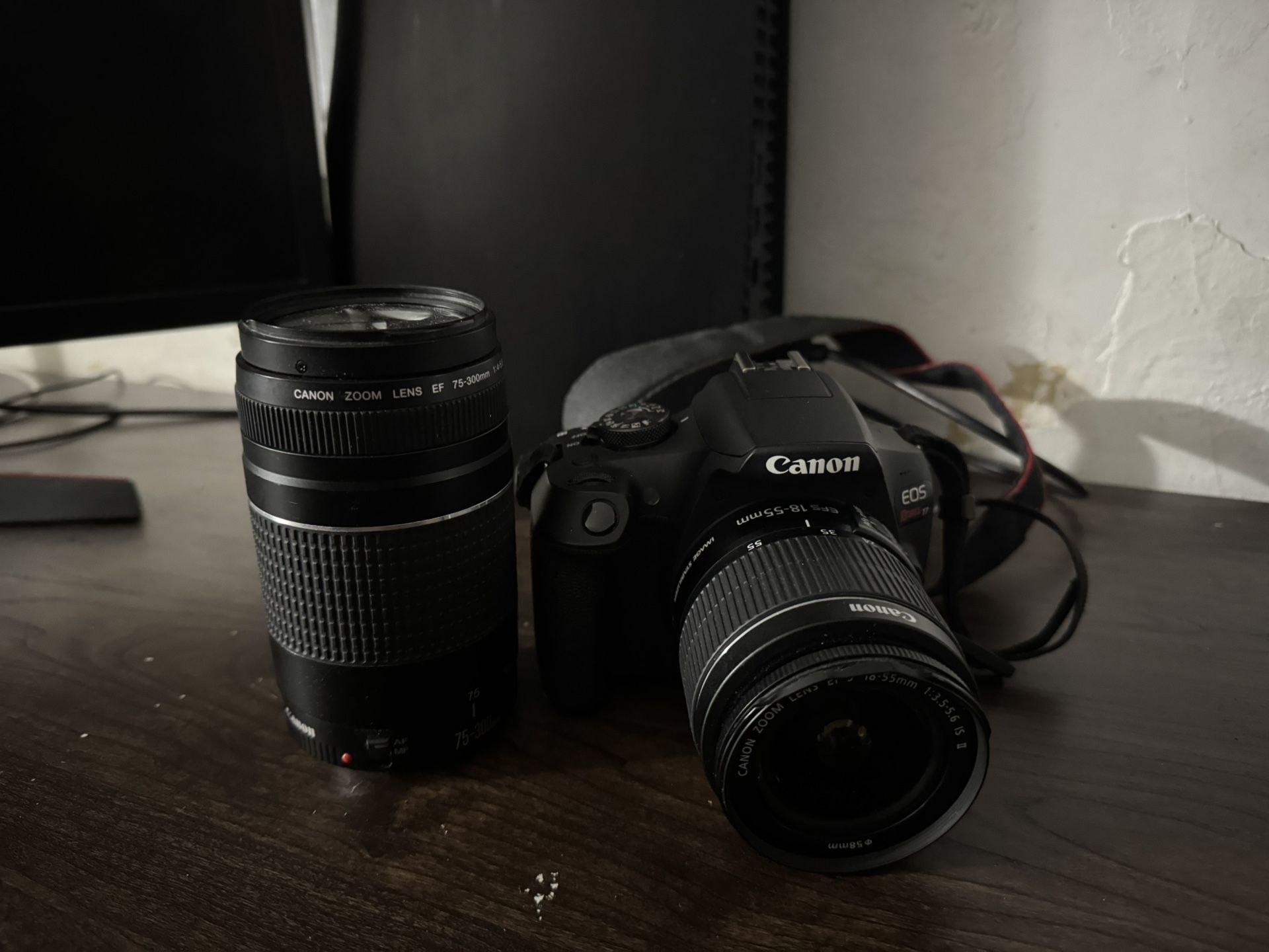 Canon Eos Rebel T7 18-55 75-300 One Battery