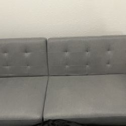 Gray Futon Sofa Bed – Convertible Sleeper (76”) – Great Condition