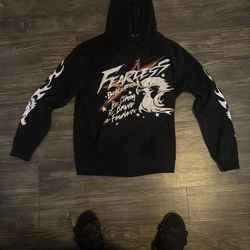 black and white fearless hoodie