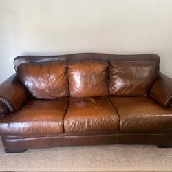 Brown Leather Sofa - FREE DELIVERY