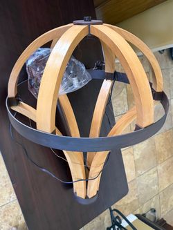 Wood and metal chandelier