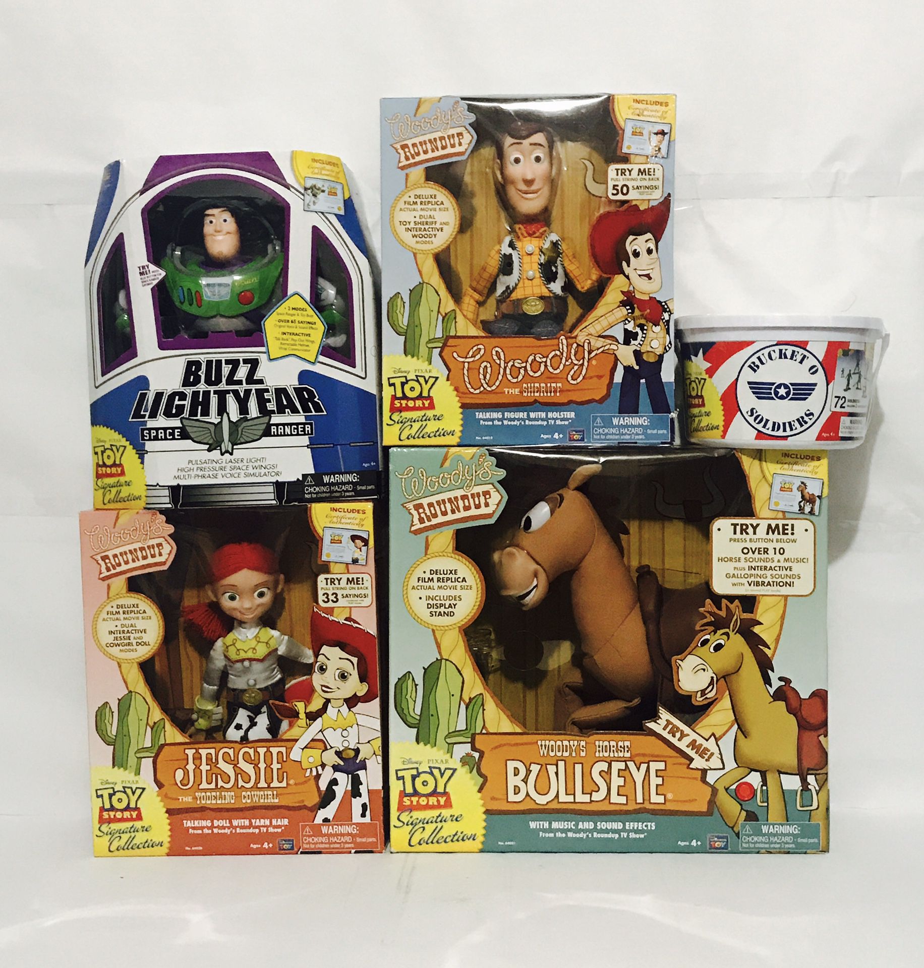 Toy story signature collection woody buzz lightyear Jessie bullseye bucket o Soldiers