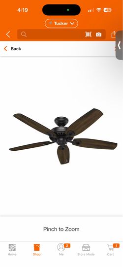 Builder Elite 52 in. Indoor Matte Black Ceiling Fan For Bedrooms
