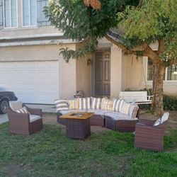 Patio sofa set fire pit propane outdoor patio furniture set 🆕🚎🚛🆕