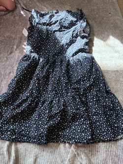 Navy Floral Ruffle Mini Dress