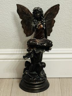 Butterfly Girl Angel Nymph Fairy Fantasy Collectible Bronze Statue Art
