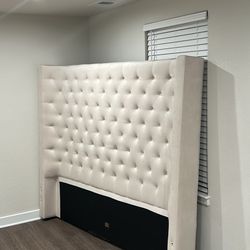 King Embroidered Bed ( Cream ) 