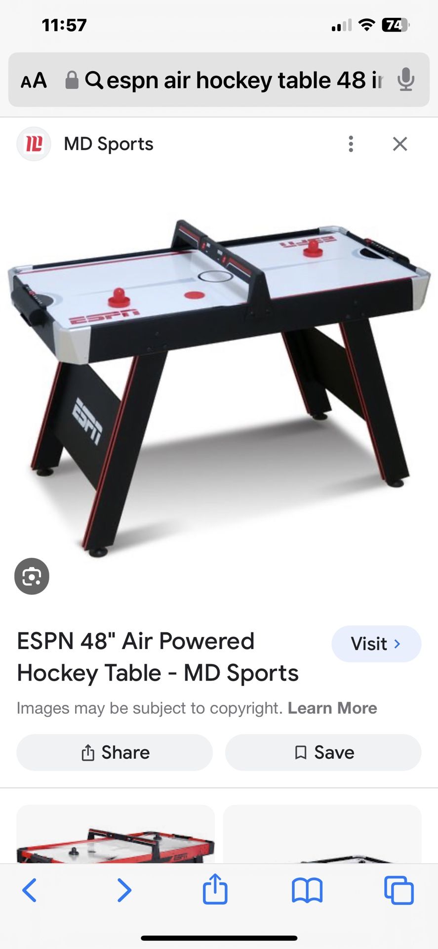 Air hockey Table 48 Inch ESPN