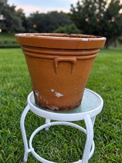 Large Vintage Heavy Terracotta Garden Planter – 17.7” – $55
