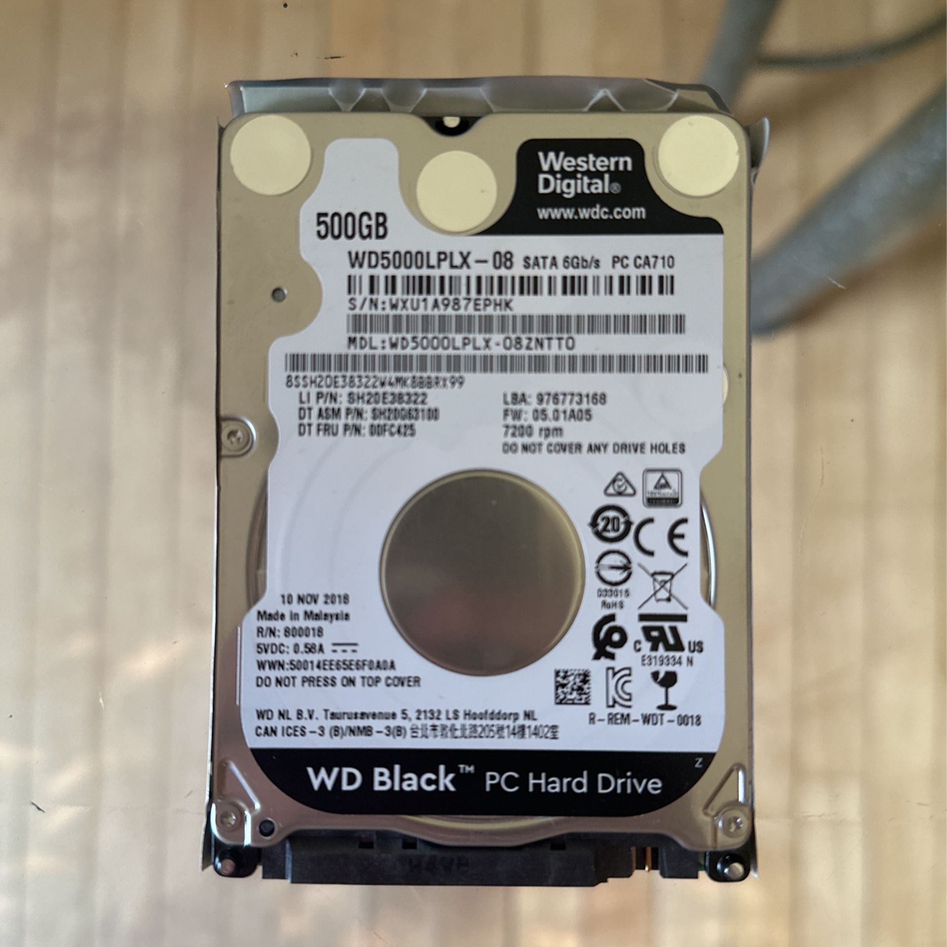500gb Western Digital Laptop HDD