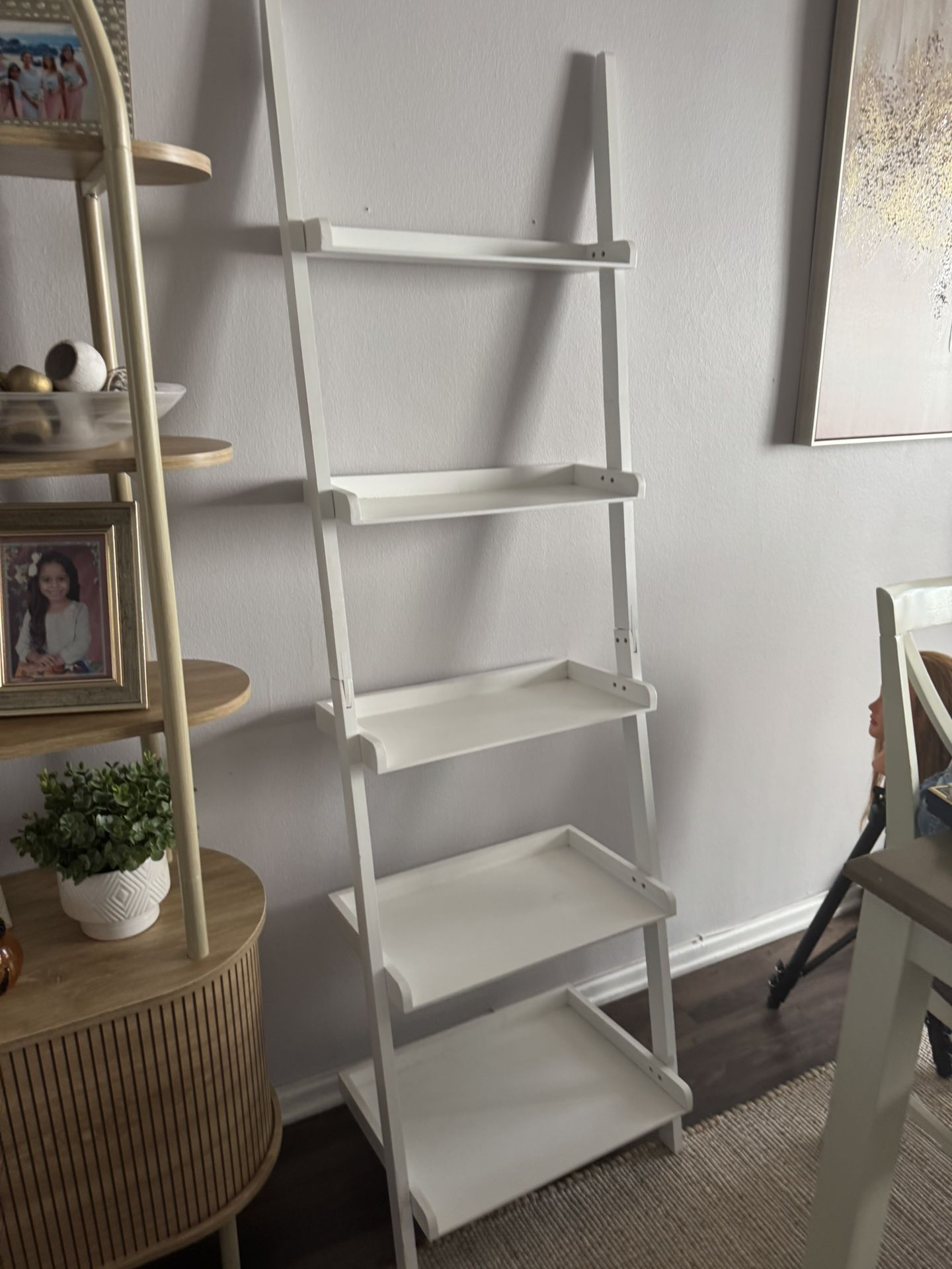 White Leaning Wall Shelf