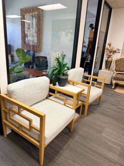 2 large chair with table