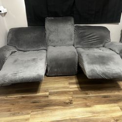 Gray Leather Couch