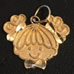 Gold girl charm