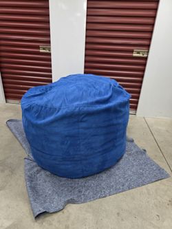 Large Adult Blue Micro-Suede Bean Bag Chair