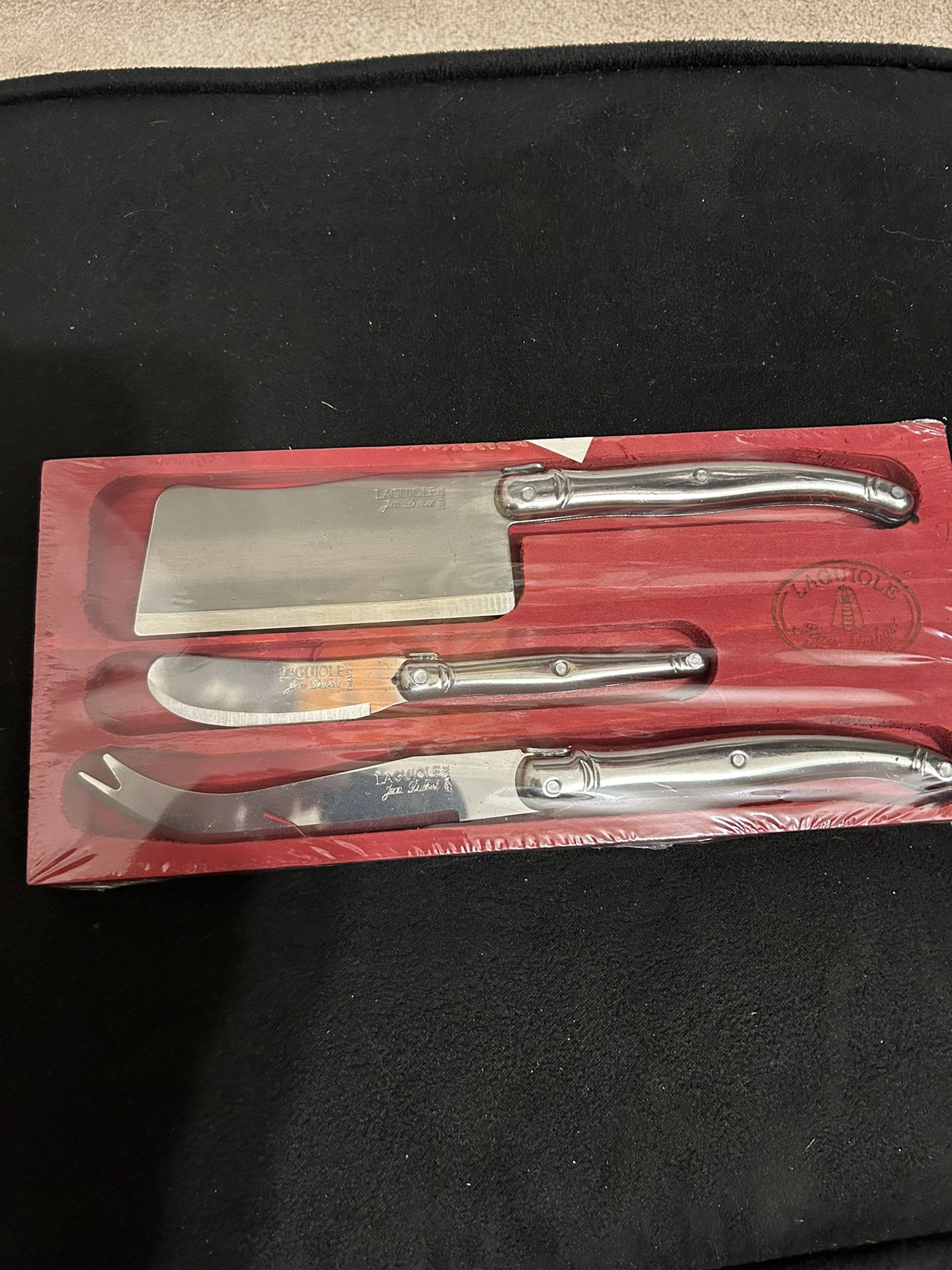 Jean Dubost “Laguiole” 3 Piece Stainless Steel Cheese Set 