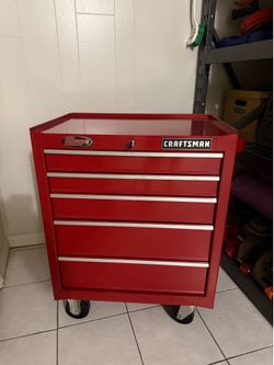 Craftsman 26" 5-Drawer Rolling Tool Box Cabinet w/ Key / Caja de Herramientas con Llave