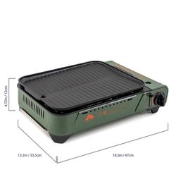Ozark Trail Portable Gas Stove Butane Griddle with Grill Pan
