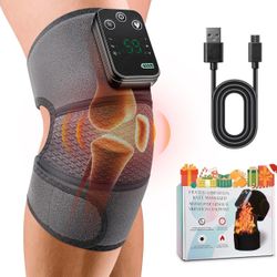 Knee Heating Pad for Pain Relief, Knee Massager with Heat and Vibration to Keep Knee Warmers, Heated Knee Brace for Relaxing